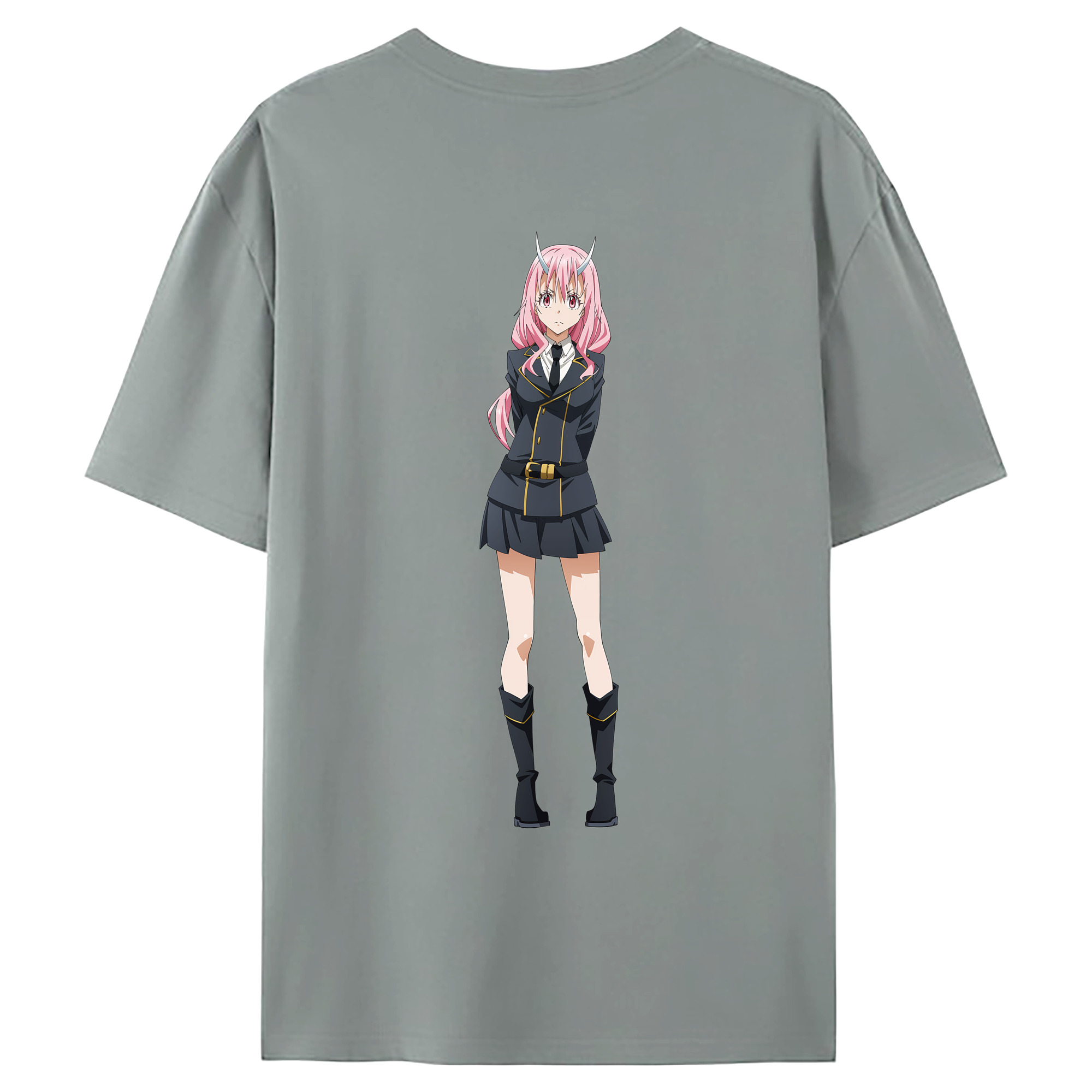 （画像用） 転スラ Regarding Reincarnated to Slime 綿100％ メンズ半袖Tシャツ（バックプリント） 通気性
